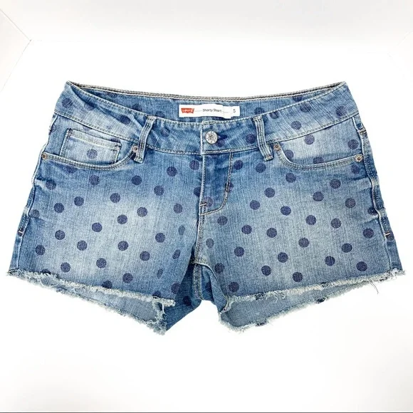 Levi’s Shorty Short Polka‎ Dot Denim Jean Shorts - Picture 3 of 8